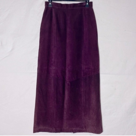 Danier Purple Suede Maxi Skirt 2 - Picture 1 of 15
